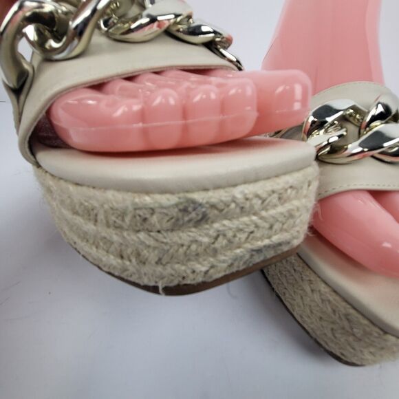 Anne Klein Nomad Chunky Chain Beige Platform Espadrille Size 8 M - Picture 9 of 15